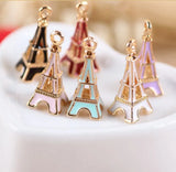 50pcs Alloy 3D Tower Charms Floating Locket DIY Jewelry Pendants
