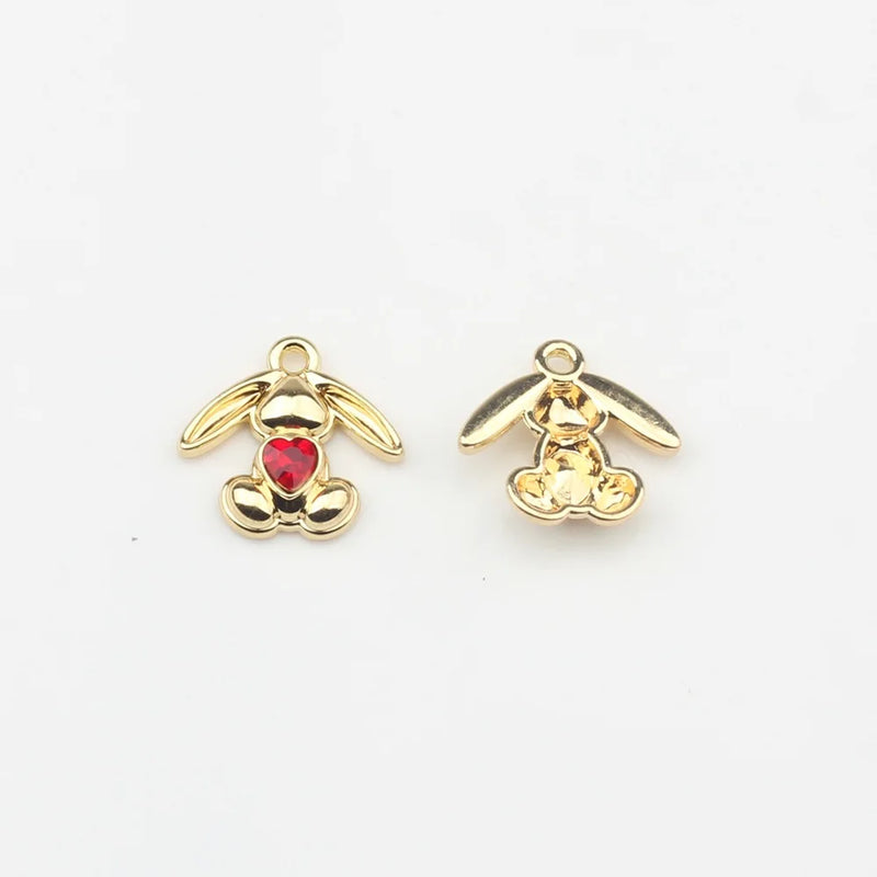 50pcs Animal Cartoon Rabbits Alloy Charms for DIY Jewelry