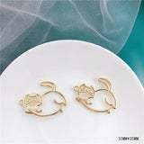 50pcs Cartoon Cats Alloy Floating Locket Charms DIY Jewelry Earring Accessory