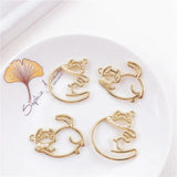 50pcs Cartoon Cats Alloy Floating Locket Charms DIY Jewelry Earring Accessory