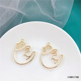 50pcs Cartoon Cats Alloy Floating Locket Charms DIY Jewelry Earring Accessory