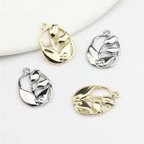 50pcs Cartoon Rose Flowers Alloy Charms for Floating Locket DIY Jewelry