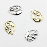 50pcs Cartoon Rose Flowers Alloy Charms for Floating Locket DIY Jewelry