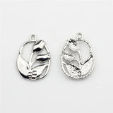 50pcs Cartoon Rose Flowers Alloy Charms for Floating Locket DIY Jewelry