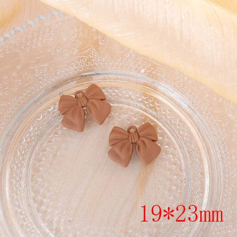 50pcs Rubber paint cartoon bow floating locket charms DIY jewelry
