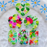 50pcs Flowers/Leaves Print Acrylic Beads DIY Jewelry Accessory