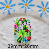 50pcs Flowers/Leaves Print Acrylic Beads DIY Jewelry Accessory