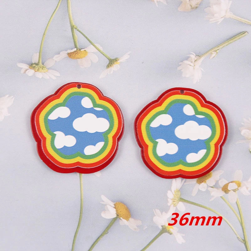 50pcs/lot floral acrylic beads for DIY jewelry making