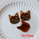 50pcs Cartoon Cats Heads Shape Acrylic Beads DIY Jewelry Earring/Garment Pendant