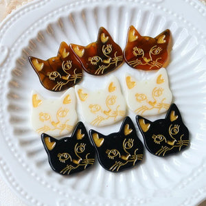 50pcs Cartoon Cats Heads Shape Acrylic Beads DIY Jewelry Earring/Garment Pendant