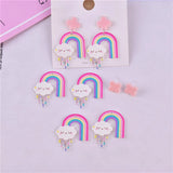 50pcs Clouds Rainbow Flowers Acrylic Beads DIY Jewelry Earring Pendant Accessory