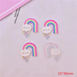 50pcs Clouds Rainbow Flowers Acrylic Beads DIY Jewelry Earring Pendant Accessory