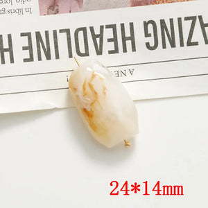 50pcs Geometry Irregular Straight Hole Resin Beads DIY Jewelry Earring/Accessory