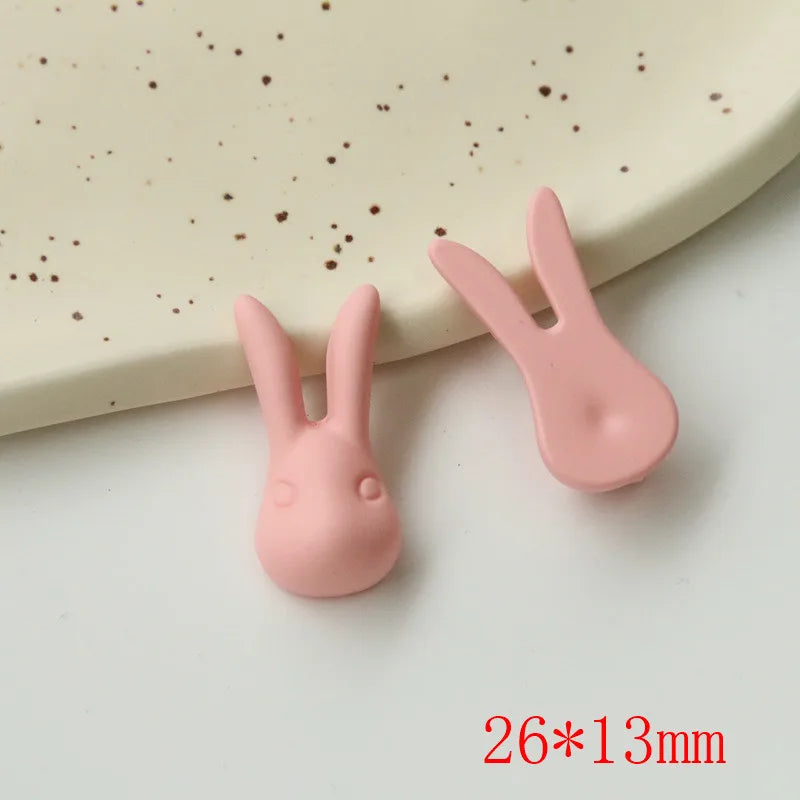 50pcs Rabbit Head Resin Flatback Beads for DIY Jewelry Earring/Hair