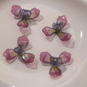 50pcs Cartoon Flowers Acrylic Beads DIY Jewelry Earring Hair Accessory
