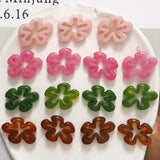 50pcs Cartoon Flowers Resin Beads DIY Earring/Garment Pendant Accessory