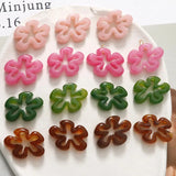 50pcs Cartoon Flowers Resin Beads DIY Earring/Garment Pendant Accessory