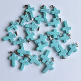 50pcs/lot Fashion Cross Charm Stone Pendants for Necklaces
