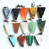 50pcs Natural Stone Mixed Triangle Charms Pendants DIY Necklace Making