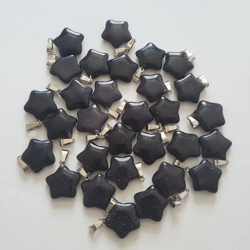 50pcs Natural Stone Star Charms Pendants for DIY Jewelry Making