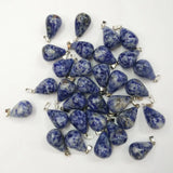 50pcs Sodalite Stone Water Drop Charms for DIY Jewelry Making