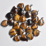 50pcs Natural Stone Heart Charms Pendants 16mm Jewelry Making