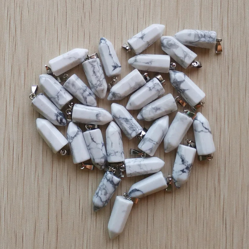 50pcs Turquoise Pillar Charms Pendants for Necklace Making