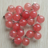 50pcs Watermelon Red Stone Round Ball Pendants Charms for Jewelry Making