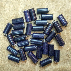 50pcs Sand Stone Cylinder Pendants Charms for Jewelry Making