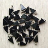 50pcs Natural Stone Triangle Shape Charms Pendants for Necklace Making
