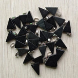 50pcs Natural Stone Triangle Shape Charms Pendants for Necklace Making