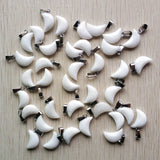 50pcs Natural Stone Crescent Moon Charms Pendants Jewelry Making