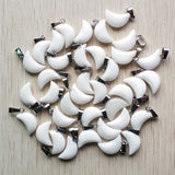 50pcs Natural Stone Crescent Moon Charms Pendants Jewelry Making