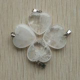 50pcs Natural Crystal Heart Pendants 20mm Pendulum Charms for Jewelry Making