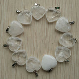 50pcs Natural Crystal Heart Pendants 20mm Pendulum Charms for Jewelry Making