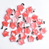 50pcs Watermelon Red Stone Star Charms Pendants for Jewelry Making