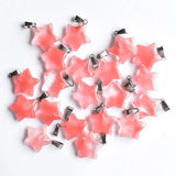 50pcs Watermelon Red Stone Star Charms Pendants for Jewelry Making