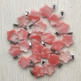 50pcs Watermelon Red Stone Five Star Charms Pendants for DIY Jewelry Making