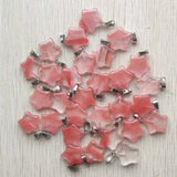50pcs Watermelon Red Stone Five Star Charms Pendants for DIY Jewelry Making
