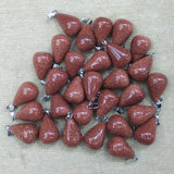 50pcs Sand Stone Water Drop Pendants for Men and Women Jewelry