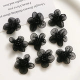 50pcs Flowers Shape Polyester DIY Jewelry Earring/Hair Accessory