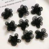 50pcs Flowers Shape Polyester DIY Jewelry Earring/Hair Accessory