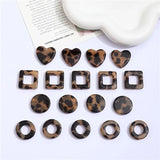 50pcs Leopard Print Resin Beads for DIY Jewelry Earring Accessory