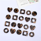 50pcs Leopard Print Resin Beads for DIY Jewelry Earring Accessory