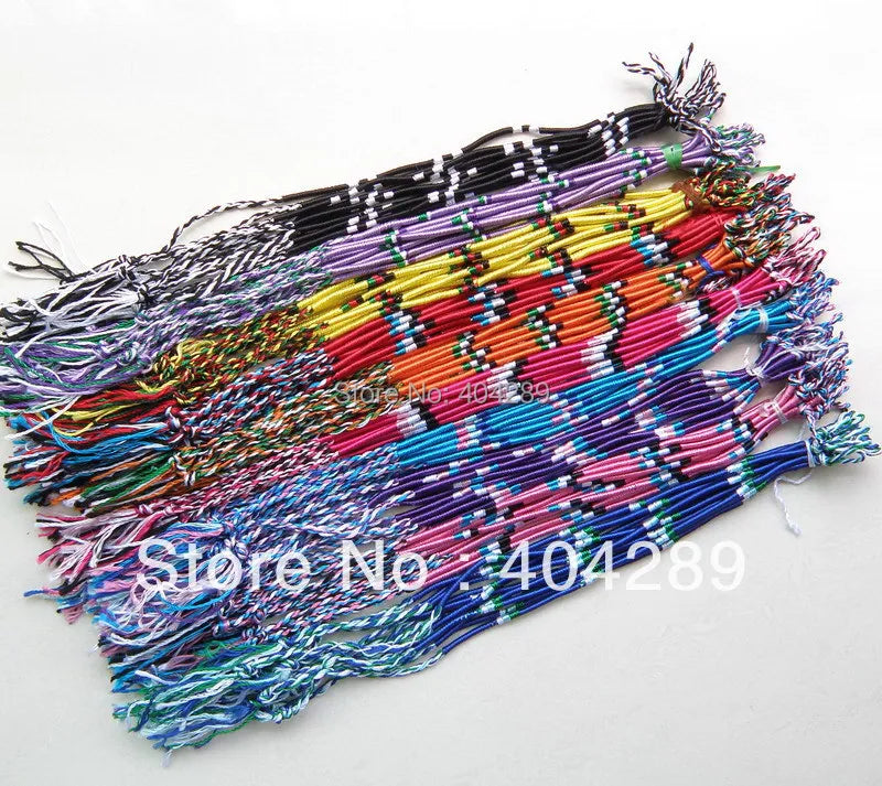 50pcs Mixed Macrame Silk Friendship Bracelet for Boy Girl Party