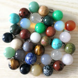 50pcs Mixed Round Ball Stone Pendants for Necklaces
