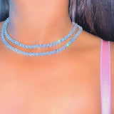 Heart CZ Tennis Necklace Iced Out Bling for Women