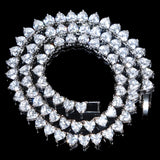 Heart CZ Tennis Necklace Iced Out Bling for Women