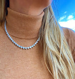 Heart CZ Tennis Necklace Iced Out Bling for Women
