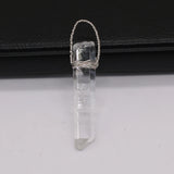 Natural Clear Quartz Crystal Point Pendulum for DIY Necklace Jewelry